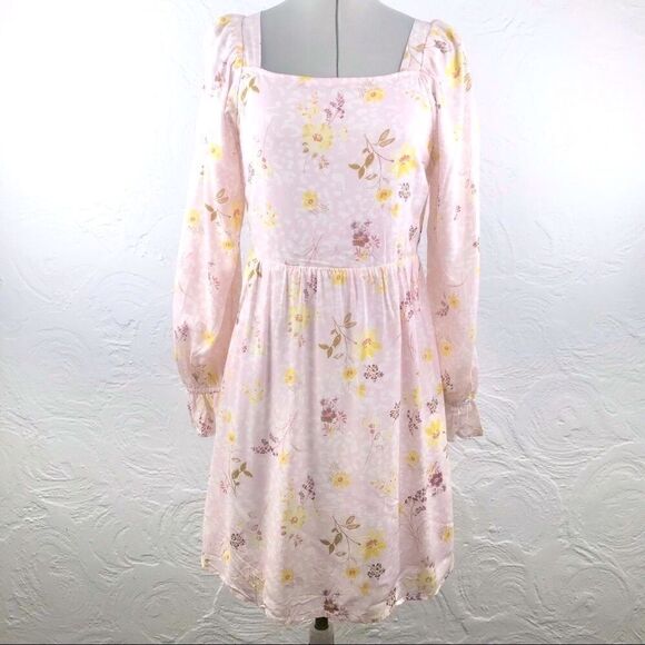 Art Class Pastel Pink Floral Dress-cut Out Back - Picture 1 of 16